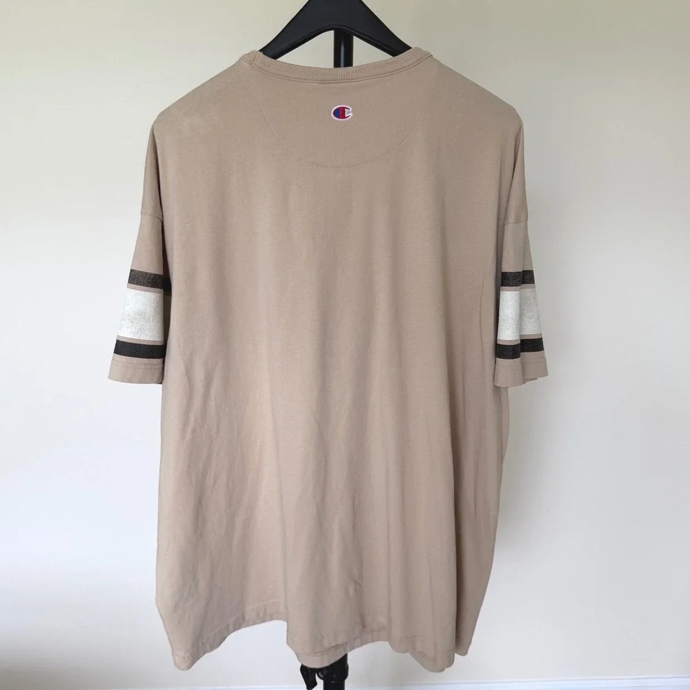 Champion XXL Tan Beige T-Shirt Jersey Style #19 Short Sleeve Cotton - Picture 4 of 8